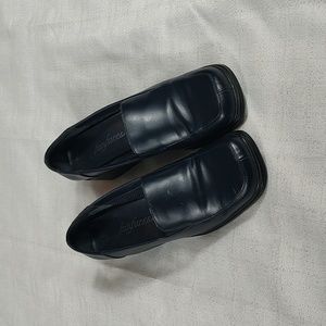 FanFares Dark Navy Blue Square Toe Slip On Loafers Womens Size 6